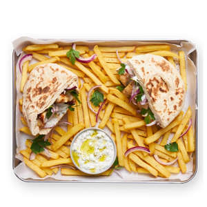 Chicken and Chips with Greek Naan